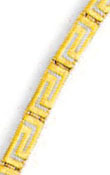
14k Yellow Fancy Greek Key Bracelet - 7.2
