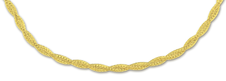 
14k Yellow Fancy Braided Mesh Necklace - 17 Inch
