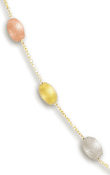 
14k Tricolor Fancy Pebbles Necklace - 17 
