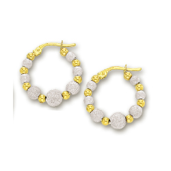 
14k Two-Tone Fancy Bead Earrings
