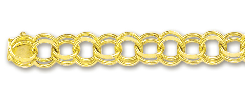 
14k Yellow 7 mm Charm Bracelet - 8 Inch
