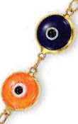 
14k Yellow Evil Eye Enamel Bracelet - 7.2
