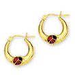 
14k Yellow Ladybug Hoop Enamel Earrings

