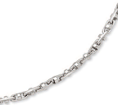 
14k White Mens Link Necklace - 24 Inch
