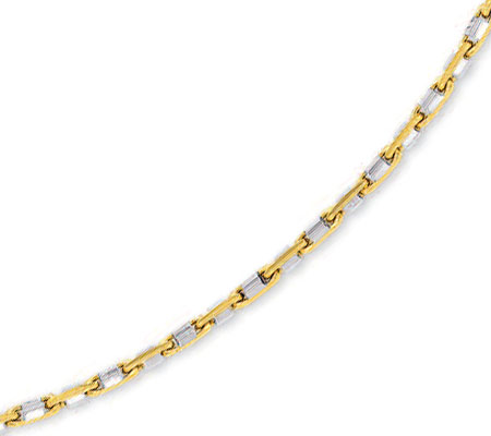 
14k Two-Tone Mens Link Necklace - 24 Inch
