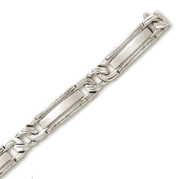 
14k White Mens Link Bracelet - 8.5 Inch
