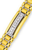 
14k Yellow Mens Diamond Bracelet - 8.25 I

