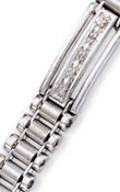 
14k White Mens Diamond Bracelet - 8.25 In
