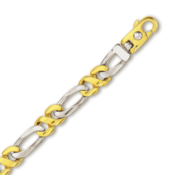 
14k Two-Tone Mens Link Bracelet - 8.5 Inch

