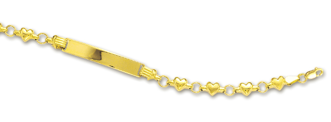 
14k Yellow Ladys ID Bracelet - 7 Inch
