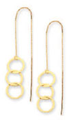 
14k Yellow Triple Circle Threader Earring
