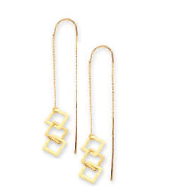 
14k Yellow Triple Square Threader Earrings
