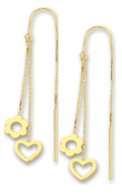 
14k Yellow Heart Shaped and Flower Thread
