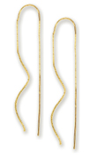 
14k Yellow Swirl Bar Threader Earrings
