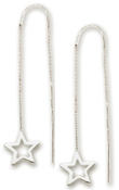 
14k White Star Threader Earrings

