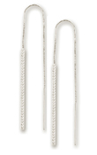 
14k White Simple Bar Threader Earrings
