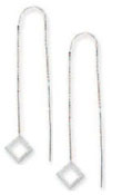 
14k White Triple Square Threader Earrings
