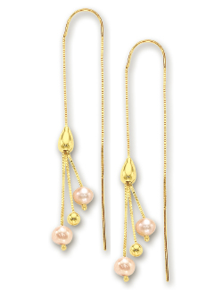 
14k Yellow Freash Water Threader Earrings
