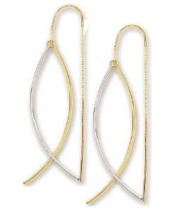 
14k Two-Tone Curve Bars Threader Earrings
