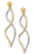 
14k Two-Tone Elegant Swirl Drop Earrings
