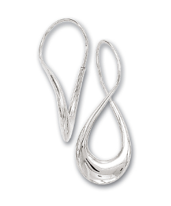 
14k White Elegant Swirl Drop Earrings

