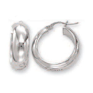 
14k White 7 mm Medium Mirror Hoop Earrings
