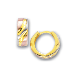 
14k Tricolor Gold Hinged Earrings

