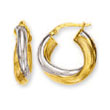 
14k Two-Tone Medium Swirl Hoop Earrings
