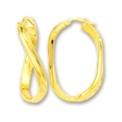 
14k Yellow 5 mm Large Twisted Hoop Earrings

