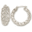 
14k White Filgree Hoop Earrings
