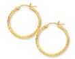
14k Yellow 2 mm Diamond-Cut Hoop Earrings
