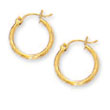 
14k Yellow 2 mm Diamond-Cut Hoop Earrings
