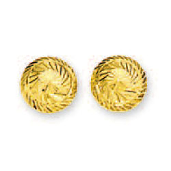 
14k Yellow Sparkle-Cut Half Ball Stud Earrings
