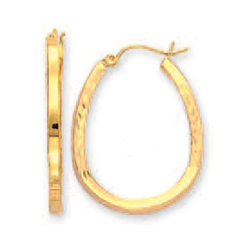 
14k Yellow Tubular Sparkle-Cut Hoop Earrings
