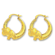 
14k Yellow Elephant Hoop Earrings
