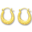
14k Yellow Petite Leaf Hoop Earrings

