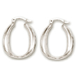
14k White Modern Hoop Earrings
