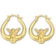 
14k Yellow Angel Hoop Earrings
