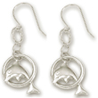 
14k White Petite Dolphin Drop Earrings
