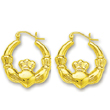 
14k Yellow Claddaugh Hoop Earrings
