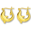 
14k Yellow Petite Dolphin Hoop Earrings
