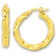 
14k Yellow Fancy Twisted Hoop Earrings

