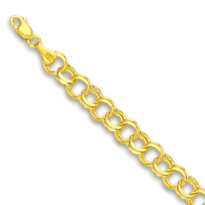 
10k Yellow 6 mm Charm Bracelet - 8 Inch
