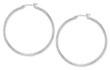 
10k White 2 mm Large Hoop Earrings
