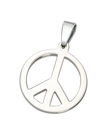 
Stainless Steel Carved Out Peace Sign Pendant 24mm
