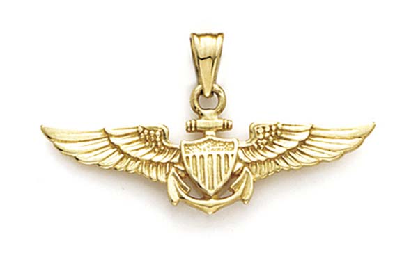 14k Yellow Gold US Air Force Pilot Wings Pendant 1.9 Grams in 14k ...
