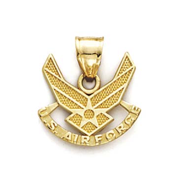 14k Yellow Gold US Air Force Wings Pendant 1.3 Grams in 14k Yellow Gold ...